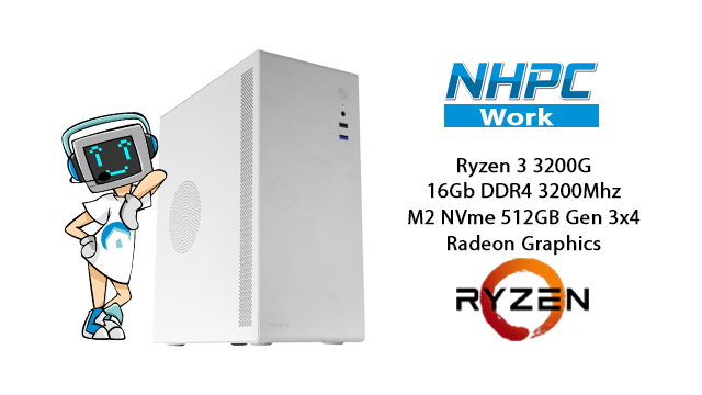 PC NHPC Work Beta Blanco AMD Ryzen 3 3200G / 16GB / 512GB